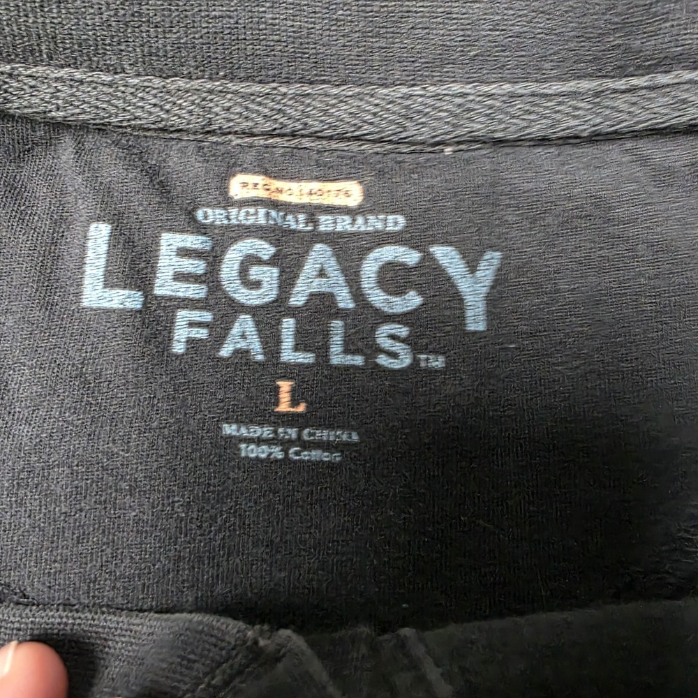 Legacy Falls Henley T Shirt Mens Large Allover Deer Logo 100% Cotton Outdoor - Picture 4 of 9